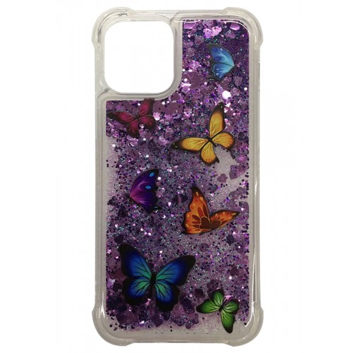 iP12Mini(5.4) Waterfall Protective Case Glitter Butterfly